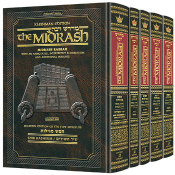 Midrash Rabbah on Megilot Hebrew/English set 5 volumes - New! Free shipping in Israel!